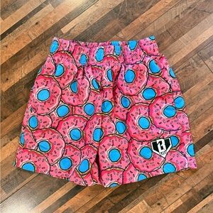 Pink and Blue Donut Pattern Kids Shorts